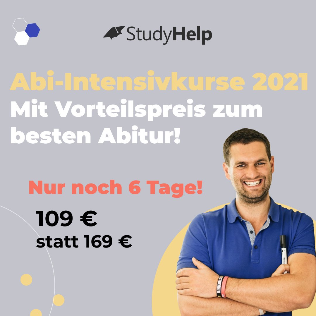 [StudyHelp] 30 € Rabatt auf einen Mathe Abitur Onlinekurs
