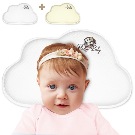 Babykissen aus Memory Foam für einen besseren Babyschlaf Farbe:weiß/gelb