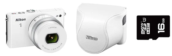 Nikon 1 J4 Systemkamera mit Nikkor VR 10-30mm Objektiv, 16GB Speicherkarte und Tasche für 199€ *UPDATE*