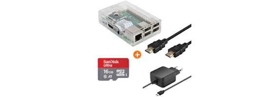 Raspberry Pi 3 B Gehäuse + Netzteil + SanDisk 16GB Ultra microSD + HDMI-Kabel für 50€