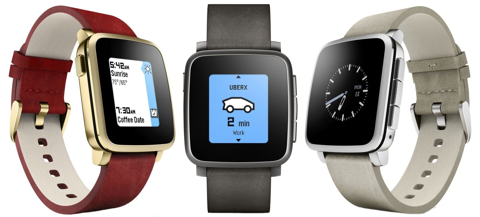 Pebble Time Steel für 86€ - 1,25" Smartwatch für iOS und Android mit Leder-Armband *UPDATE*