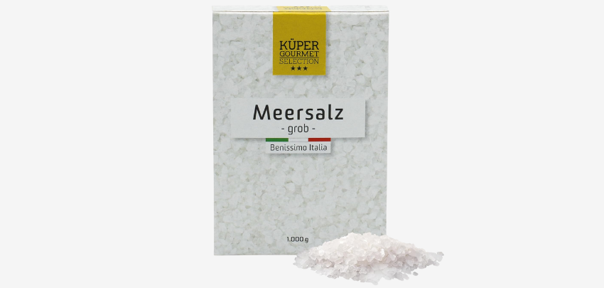 1kg Küper Selection grobes Meersalz für 1€ - zum Würzen und Verfeinern von Gerichten, aus Italien