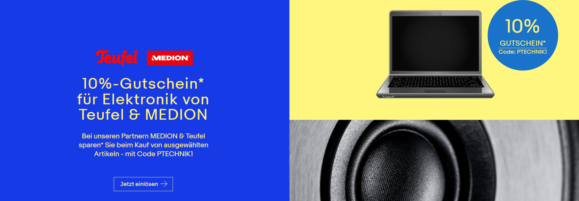 10% Rabatt auf Teufel und Medion bei eBay - Zahlung mit PayPal
