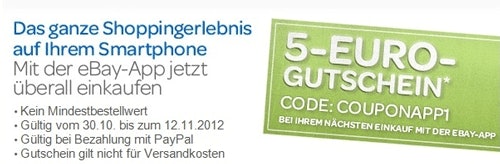 5€ eBay Gutschein für App-Nutzer (per Email für ausgewählte Kunden)