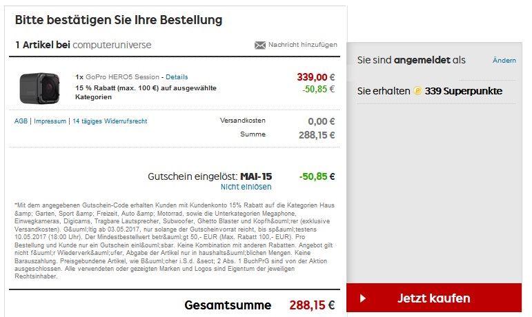 warenkorb-rakuten-gopro