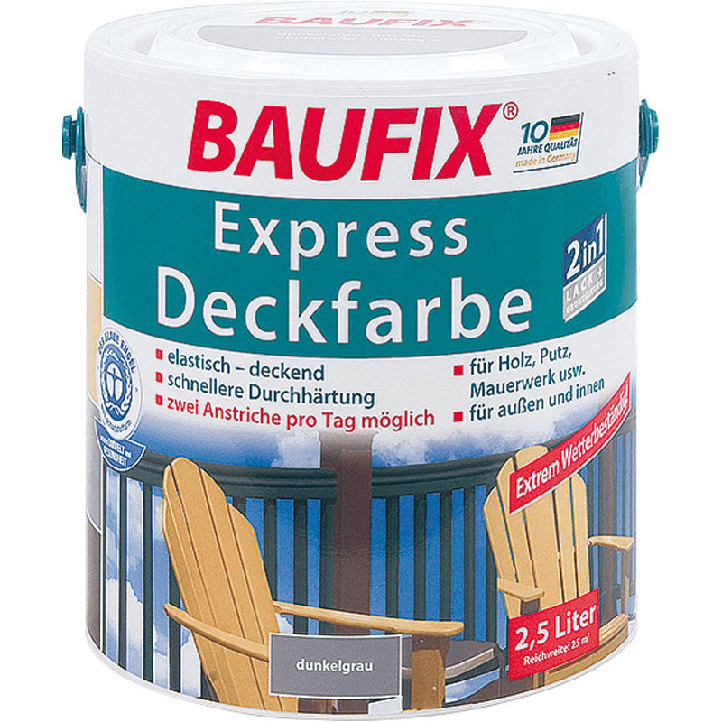 Baufix Express-Deckfarbe 2,5 l weiß mit 3,79€ Ersparnis