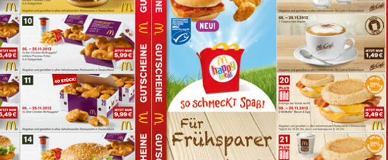 McDonalds Gutscheine für November 2012