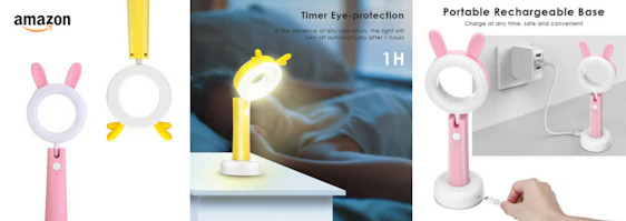 Schreibtischlampe für kinder, USB Flexible leselampe für Kinderzimmer