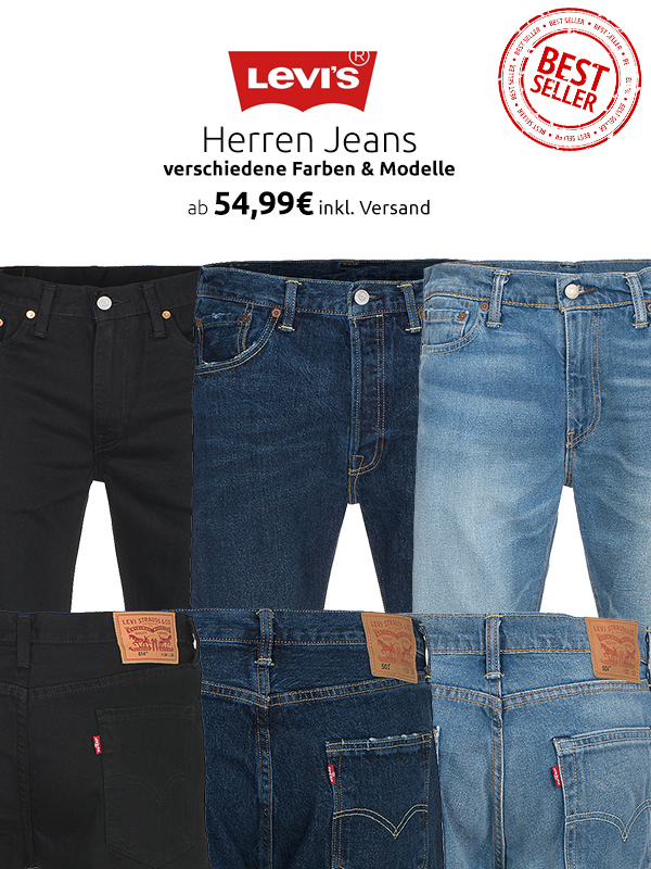 Hochwertige Levis Herren Jeans Hosen im Sale ab 54,99€