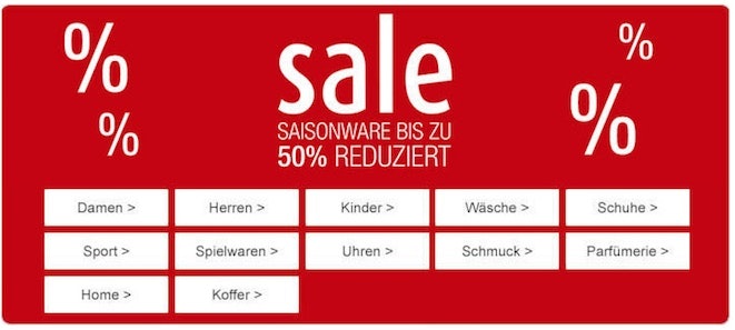 sale galeria kaufhof schnaeppchenfuchs