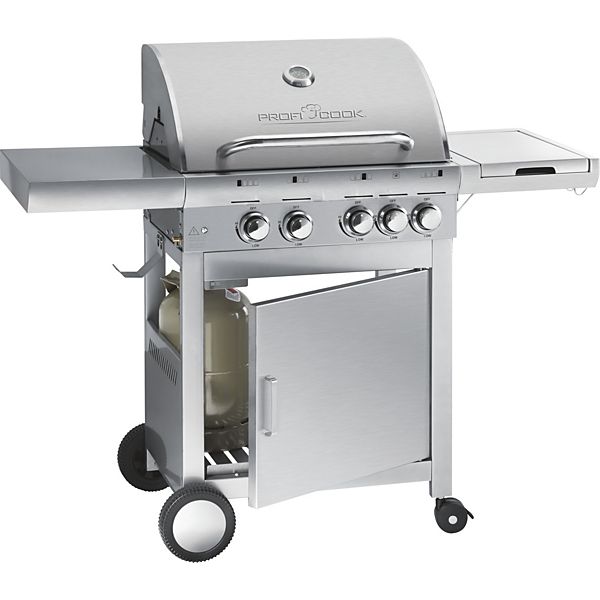 Profi Cook PC-GG 1059 ab 295€ - Edelstahl-Gasgrill mit 4 Hauptbrennern und separater Kochstelle
