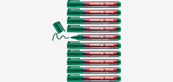 10er-Pack Edding 300 für 5€ - Permanentmarker in Grün, wasserfest