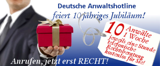 Kostenlose Telefonberatung zu Rechtsfragen bei der deutschen Anwaltshotline