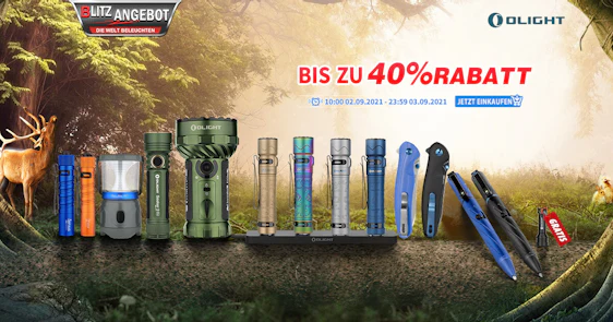 September Flashsale im Olightstore, maximal 40 % Rabatt!