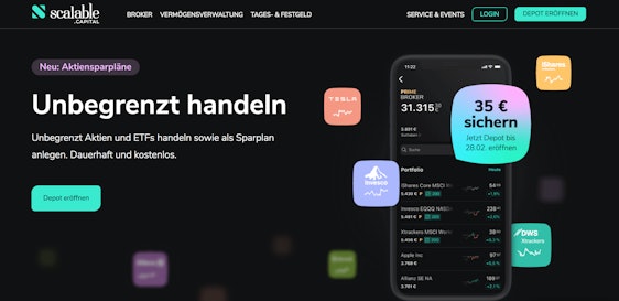 Scalable Capital Broker mit 35€ Prämie - Premium Broker , alle Sparpläne und kompletter Handel kostenlos
