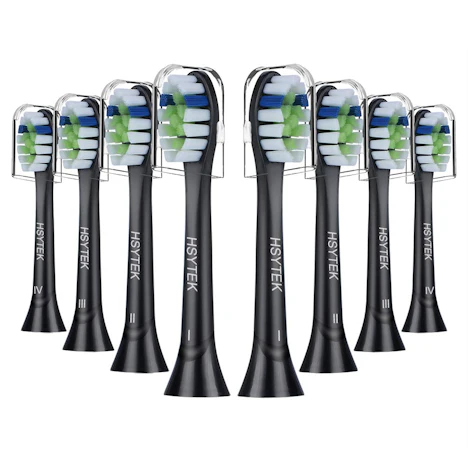 8er Pack Aufsteckbürsten kompatible für Philips Sonicare Schallzahnbürsten-schwarz