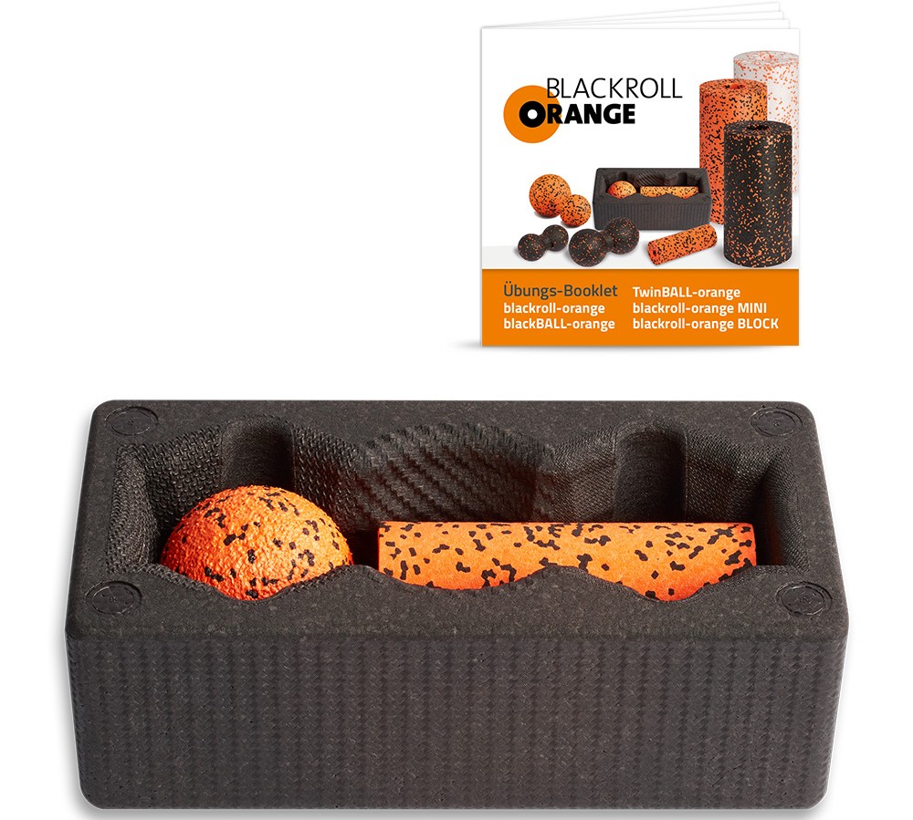 Blackroll Orange BLOCK mit blackBALL-orange 8cm &amp; blackroll-orange MINI inkl. Übungsbooklet  für 29€