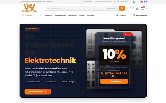 10% Gutschein auf Elektro. Code: ELEKTRO10PROZENT