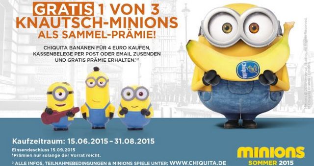 Bananen von Chiquita für mindestens 4€ kaufen und Knautsch Minion gratis erhalten