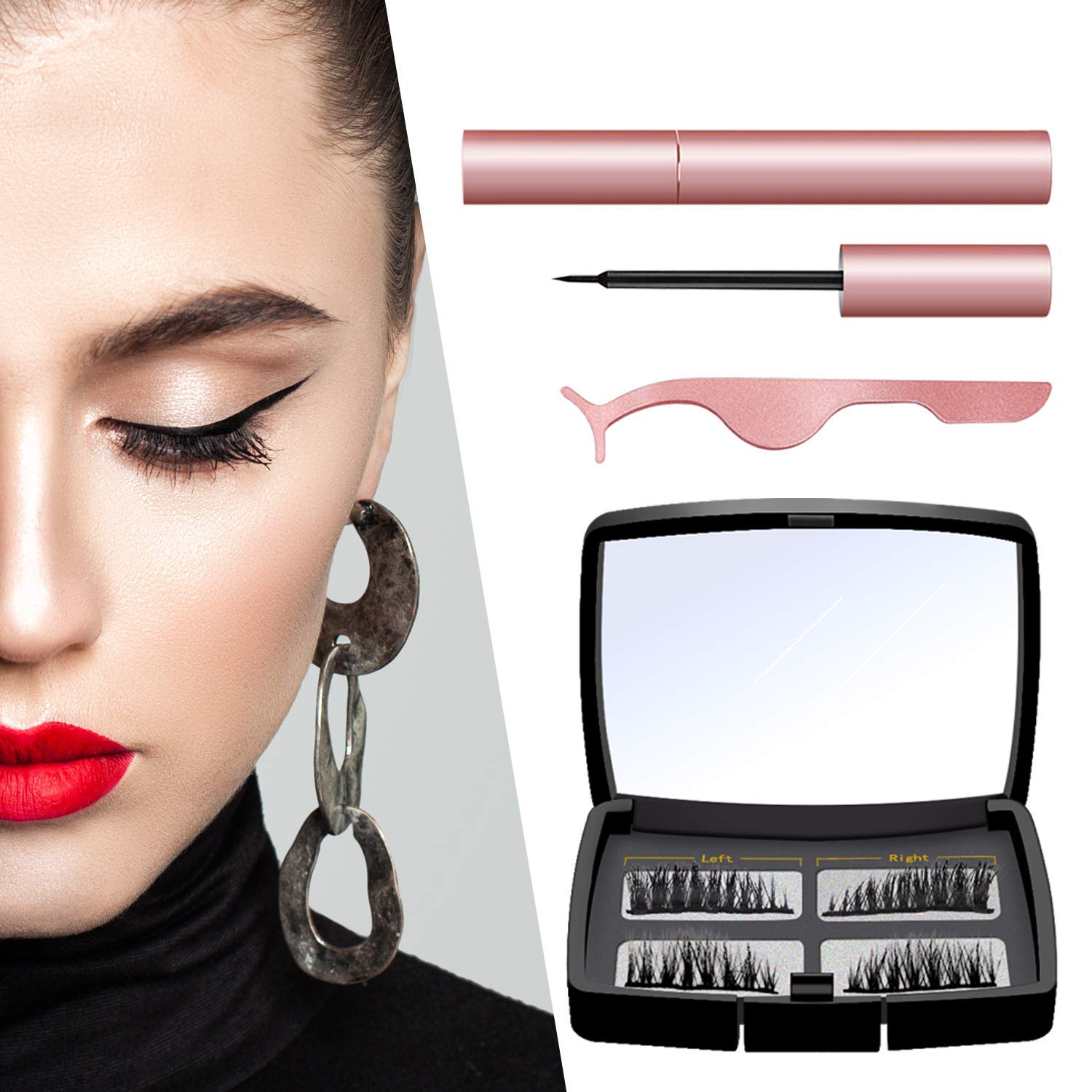 Magnetische Wimpern, Magnetic Eyeliner, 5 Magnete, Falschen Wimpern Magnetischer