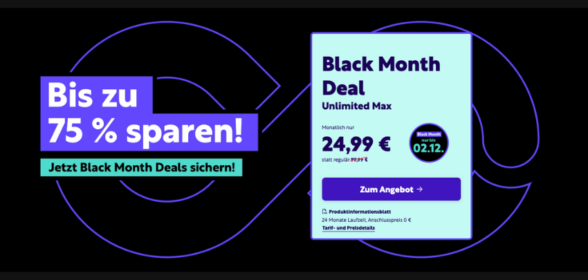 0€ Anschlusspreis &amp; monatlich kündbar 🙌 Unlimited Mobile 5G Allnet-Flats in allen Netzen » z.B. o2 Unlimited 300 Mbit/s für 24,99€ mtl.