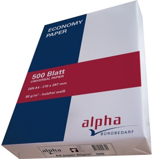 2.500 Blatt DIN A4 Papier (80 g/m²) für 7,19€