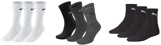 Günstige Sportsocken von Nike & Puma bei 11Teamsports - 3er Pack für 5,57€