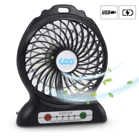 USB Ventilator mit 3 Geschwindigkeitsstufen, Kraftvoller und Geräuscharmer Aufladbare Desktop Ventilator