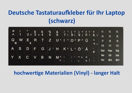 Tastaturaufkleber Deutsch in schwarz für nur 1,42 EUR inkl. Versand