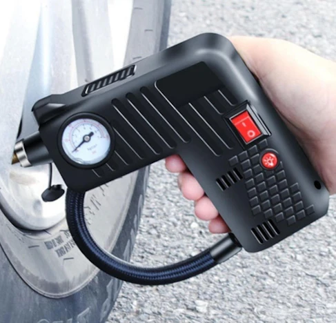 12V Tragbares Reifenfüll-Messgerät mit Sicherheitshammer&Flashlight