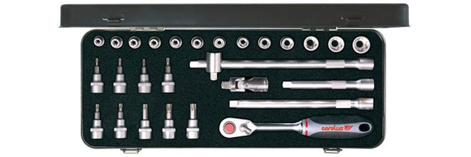 Carolus Slim Sixty für 25€ - 26-tlg. Steckschlüssel-Satz 3/8"