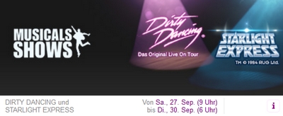 Tickets für Dirty Dancing und Starlight Express günstig bei Vente Privee