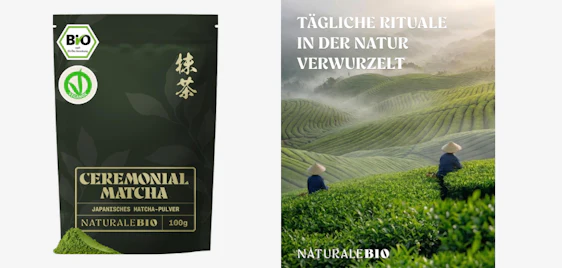 Grüner Tee für Genießer! 🍵 NaturaleBio Bio Ceremonial Grade Matcha (100g) für 26€