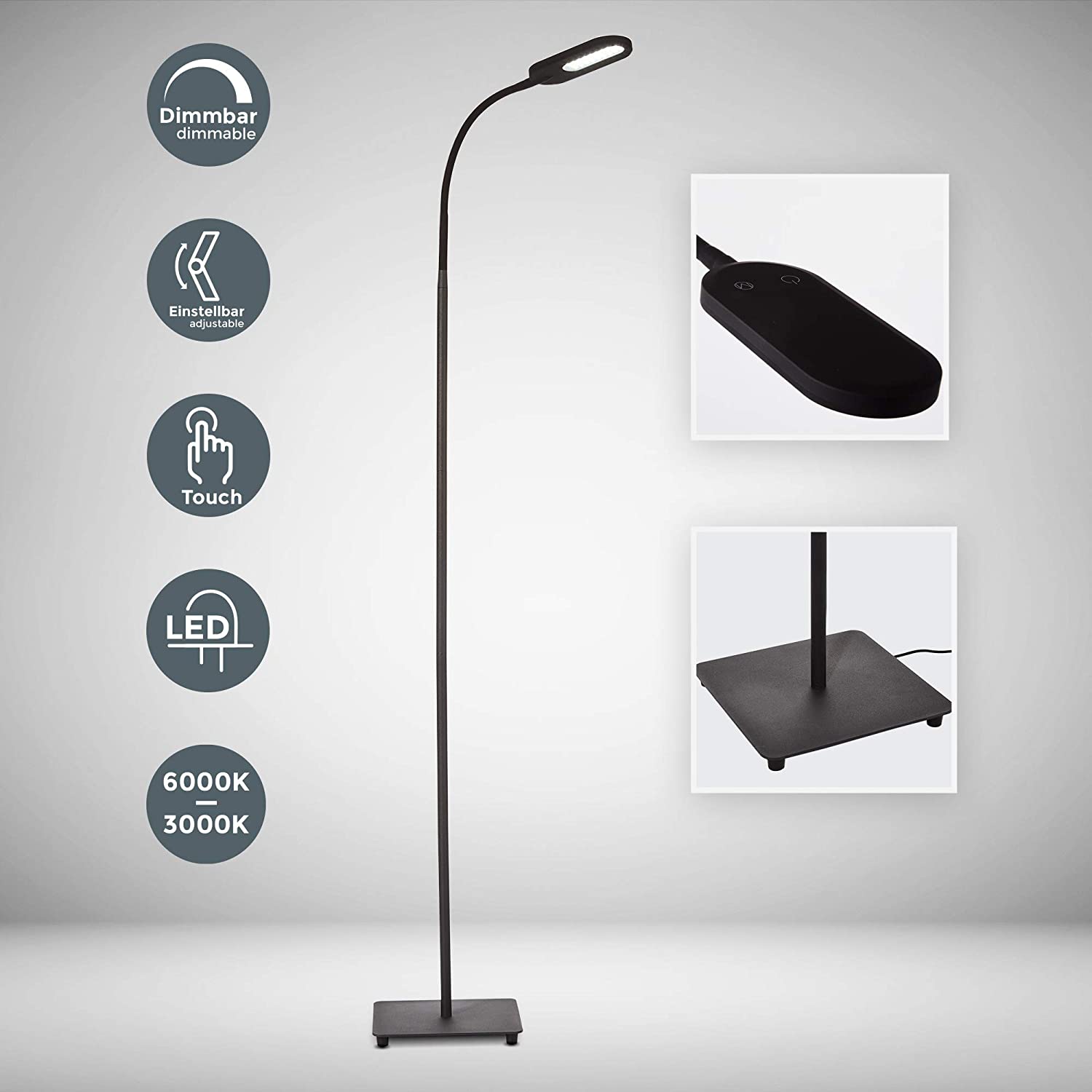 LED Stehlampe dimmbar I inkl. 8W 600lm LED Platine