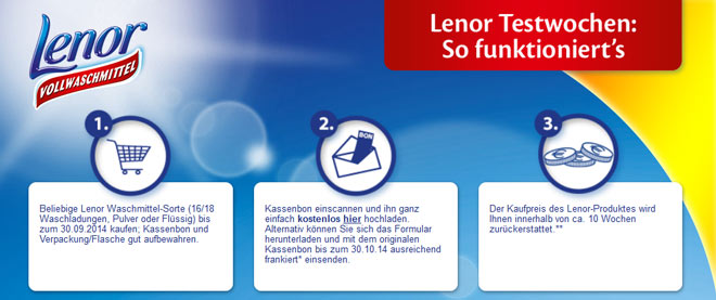 Kostenloses Waschmittel dank Lenor Cashback Aktion *UPDATE*