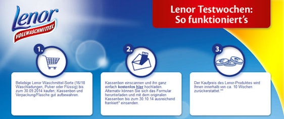 Kostenloses Waschmittel dank Lenor Cashback Aktion *UPDATE*