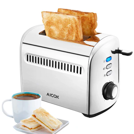 Toaster 2-Scheiben mit 7 Bräunungsstufen, Auftau- und Aufknusperfunktion, 950W