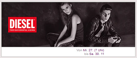 Diesel bei vente-privee ab 7 Uhr + 8€ Gutschein *UPDATE*