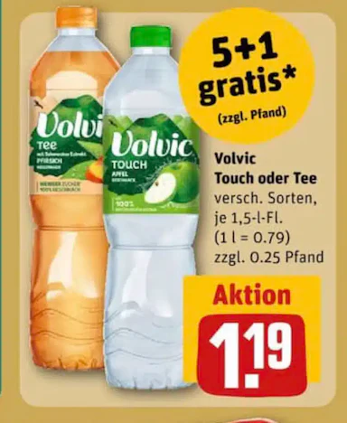 5+1 Volvic Touch oder Tee 1,5l bei Rewe