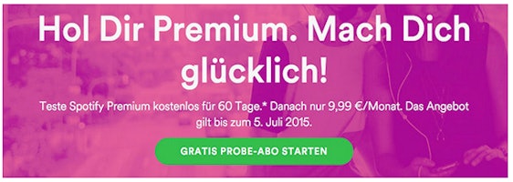 Spotify Premium 60 Tage kostenlos testen - nur für Neukunden