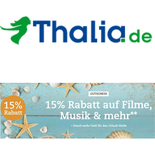 15 % Rabatt bei Thalia auf Filme, Musik &amp; mehr 
