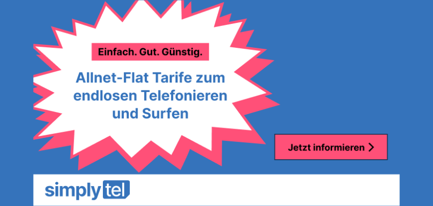 Simplytel wechselt ins 1&amp;1 5G Netz: Neue Tarifdeals jetzt verfügbar - z.B. 18GB für 11,99€/Monat