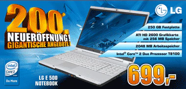 LG E500 Notebook für 699 € bei Saturn - Schnäppchen!