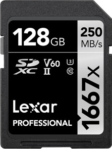 Lexar Professional 1667x für 34€ - SD-Karte mit 128GB, mit bis zu 250 MB/s Lesen