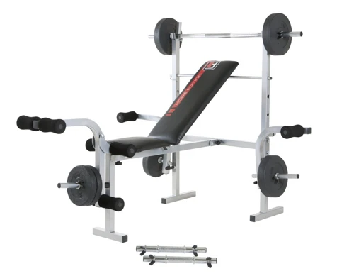 Hantelbank inklusive 25 kg Gewichte für 150€