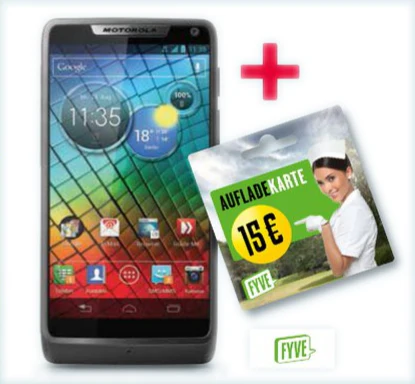 Motorola RAZR i für 166€ bei Phonehouse inkl 15€ FYVE Guthaben
