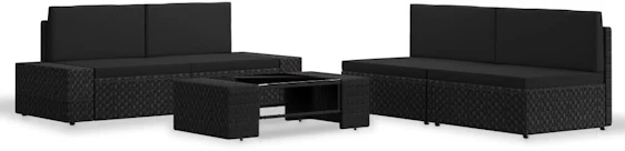 vidaXL Garden Set in Braided Resin Black mit 21% Rabatt