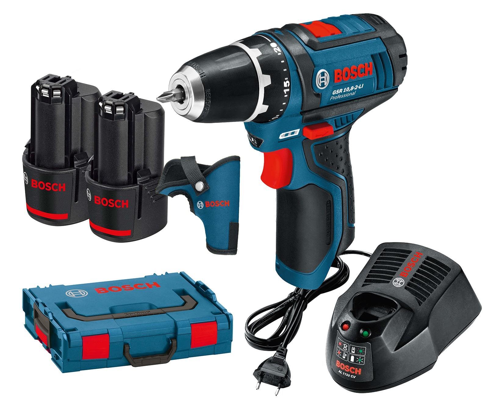 BOSCH Akkuschrauber GSR 10,8 2-Li 2x 2,0 Ah Akku + LBoxx und 2 Einlagen für 104,50 EUR inkl. Versand