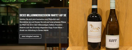 REGIONAL! Scheck-in Weinclub: Kostenlos zwei edle Weine im Wert von 20€ abholen!