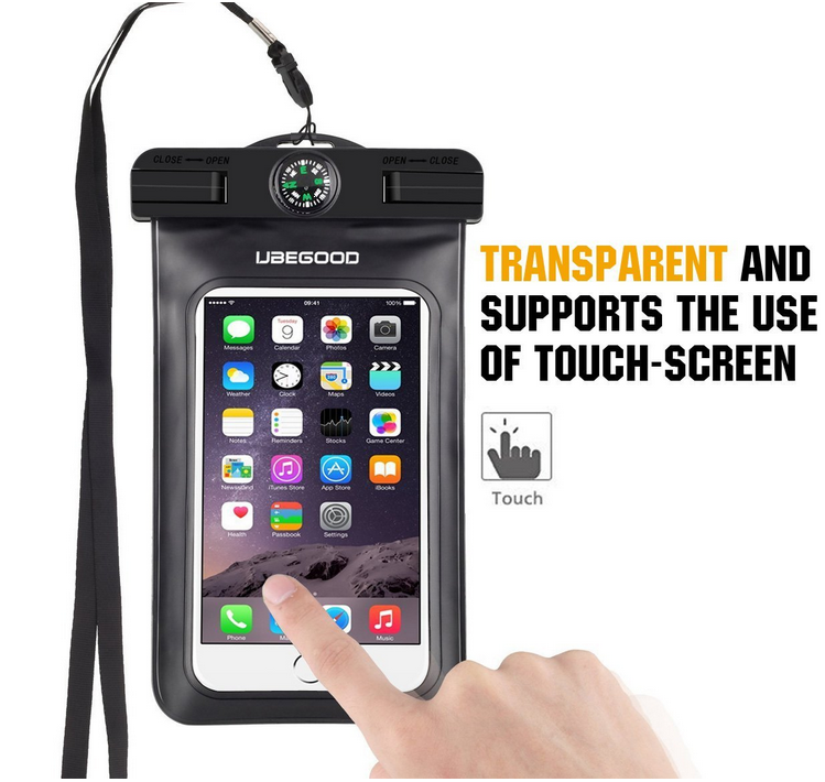 Wasserdichte Smartphone-Hülle mit Kompass, Tragegurt und Armband für 4€ als Prime-Mitglied